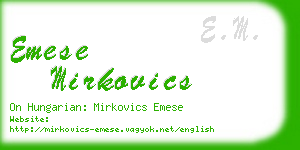 emese mirkovics business card